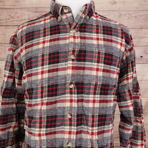 RED HEAD BRAND CO LONG SLEEVE RED PLAID FLANNEL BUTTON DOWN SHIRT MENS XLT TALL